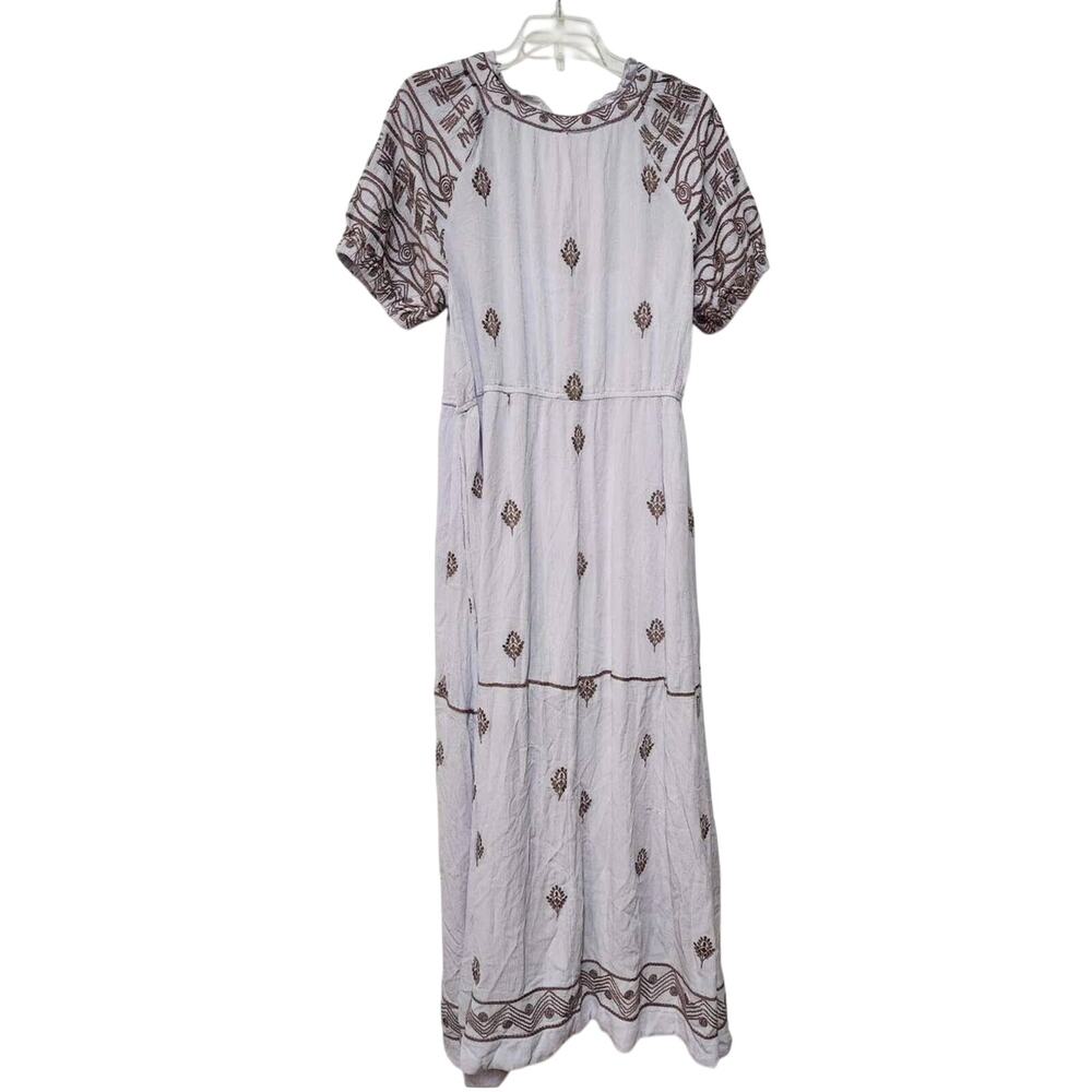 New Free People Riley Embroidered Button Front Midi Dress $188 X-SMALL Stardust - Picture 4 of 5